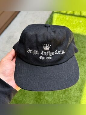 Stussy Design Corp Black Crown Logo Cap